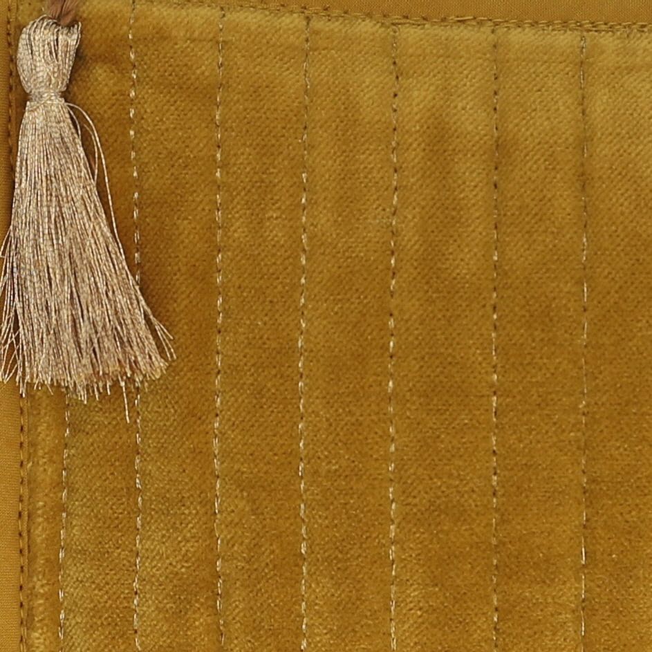Trousse de toilette jaune moutarde en velours  Amande