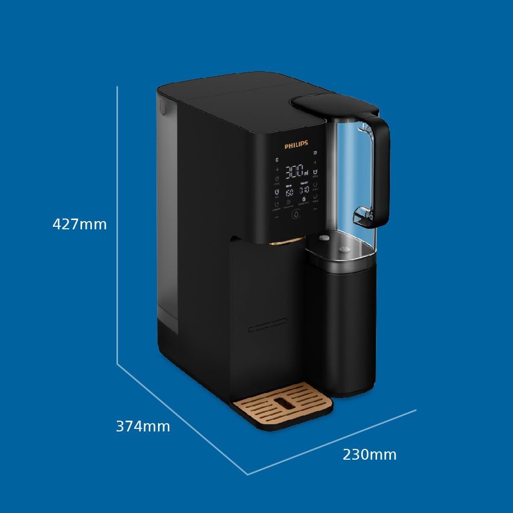Philips Water Umkehrosmose-Wasserstation ADD6920BK01/10, Aquaporin Inside®: Eliminiert bis zu 110 Substanzen, sofortige Erhitzung, 1 Jahr Filterlebensdauer