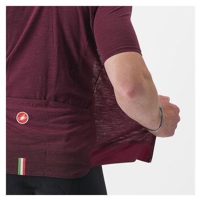 Maillot Manches Courtes Castelli Essenza Rouge Bordeaux