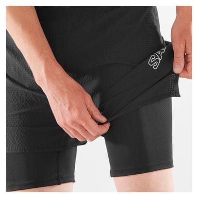 Short 2-en-1 Salomon Sense Aero Noir Homme