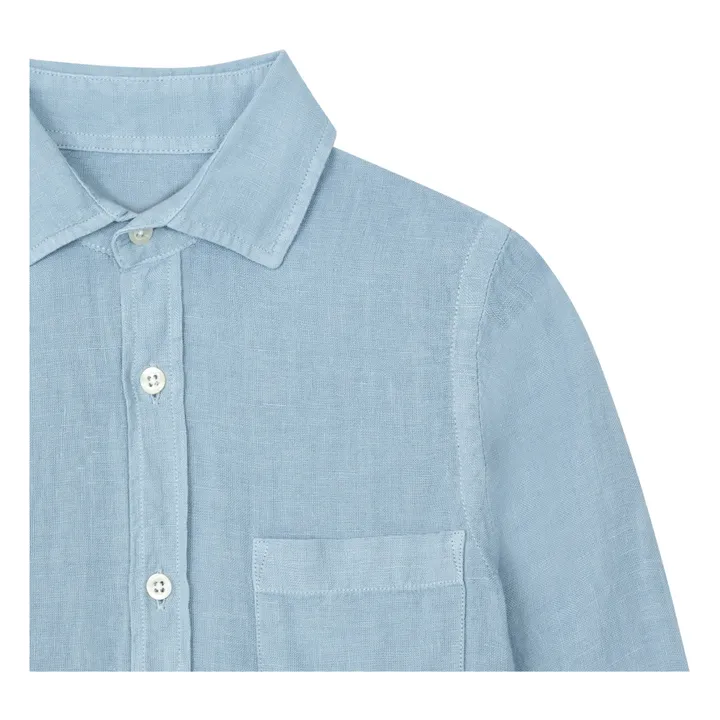 Hartford Chemise Lin Paul Pat | Bleu gris