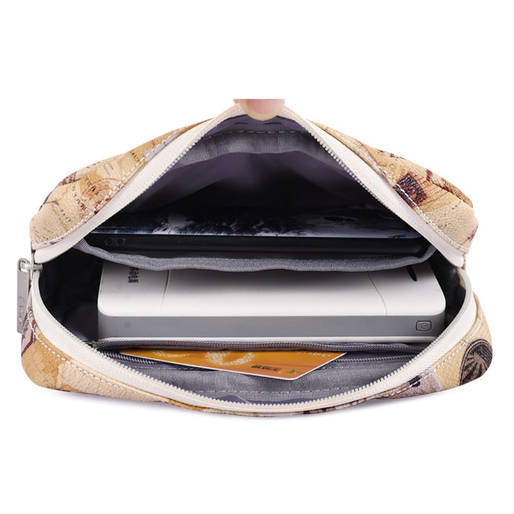 (20x12x7cm) Universal Leder Aufbewahrungs Tasche - Weltkarte