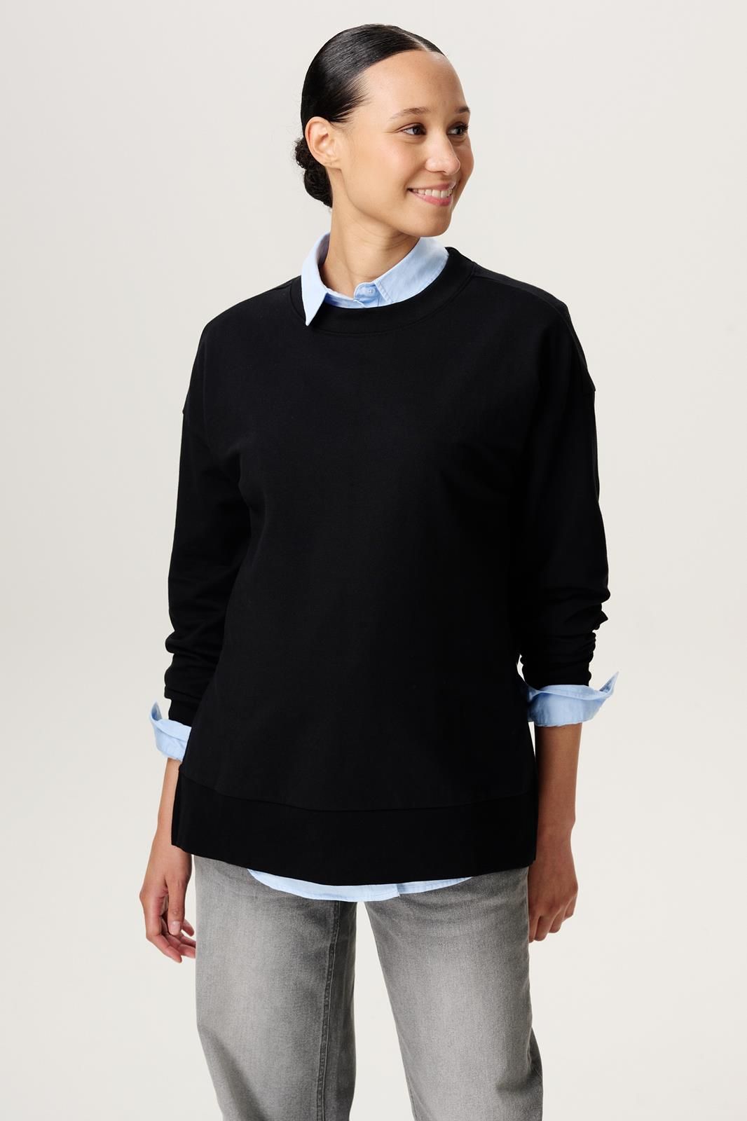 Noppies Maternity Trui met voedingsfunctie Pepe - Black