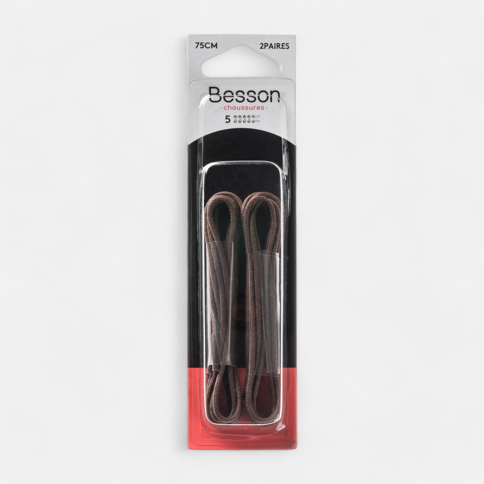 Lacets marron 75cm sans coloris