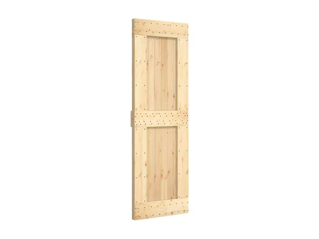 Porte coulissante et kit de quincaillerie 70x210 cm pin massif
