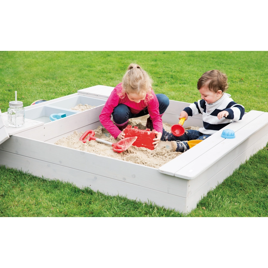 roba Outdoor Sandkasten mit Spielwannen, grau