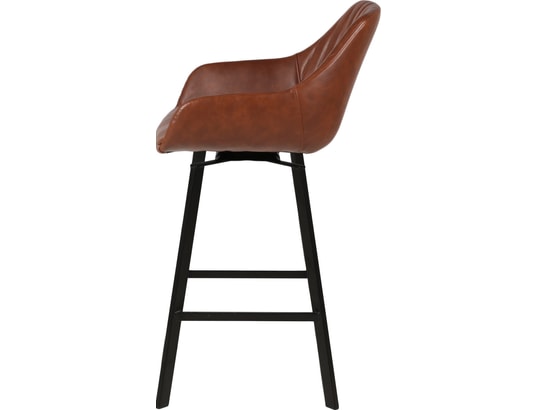 CONCEPT1 - Tabouret de bar Lot de 2 T. Moss marron foncé PU (plan)