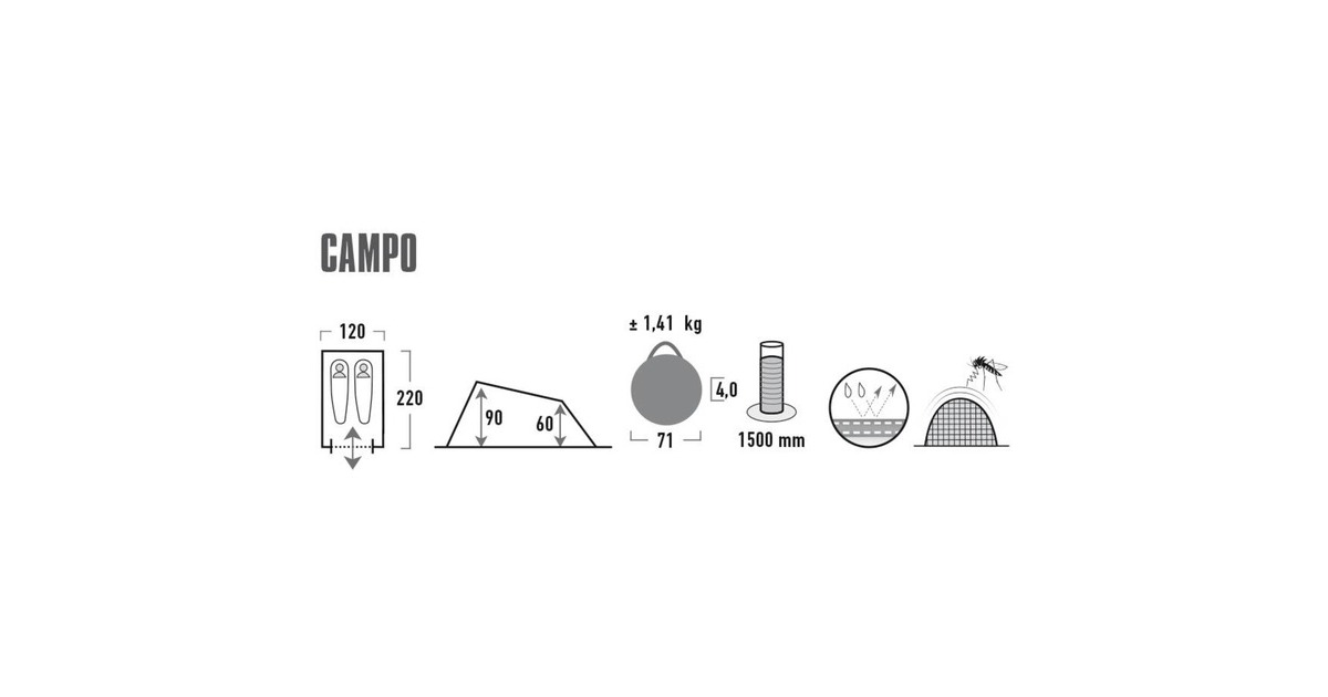 High PeakCampo tent  (Grijs/zwart)