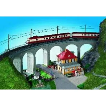 Kibri Rosanna-Viadukt mit Eisbrecherpfeilern gebogen, eingleisig