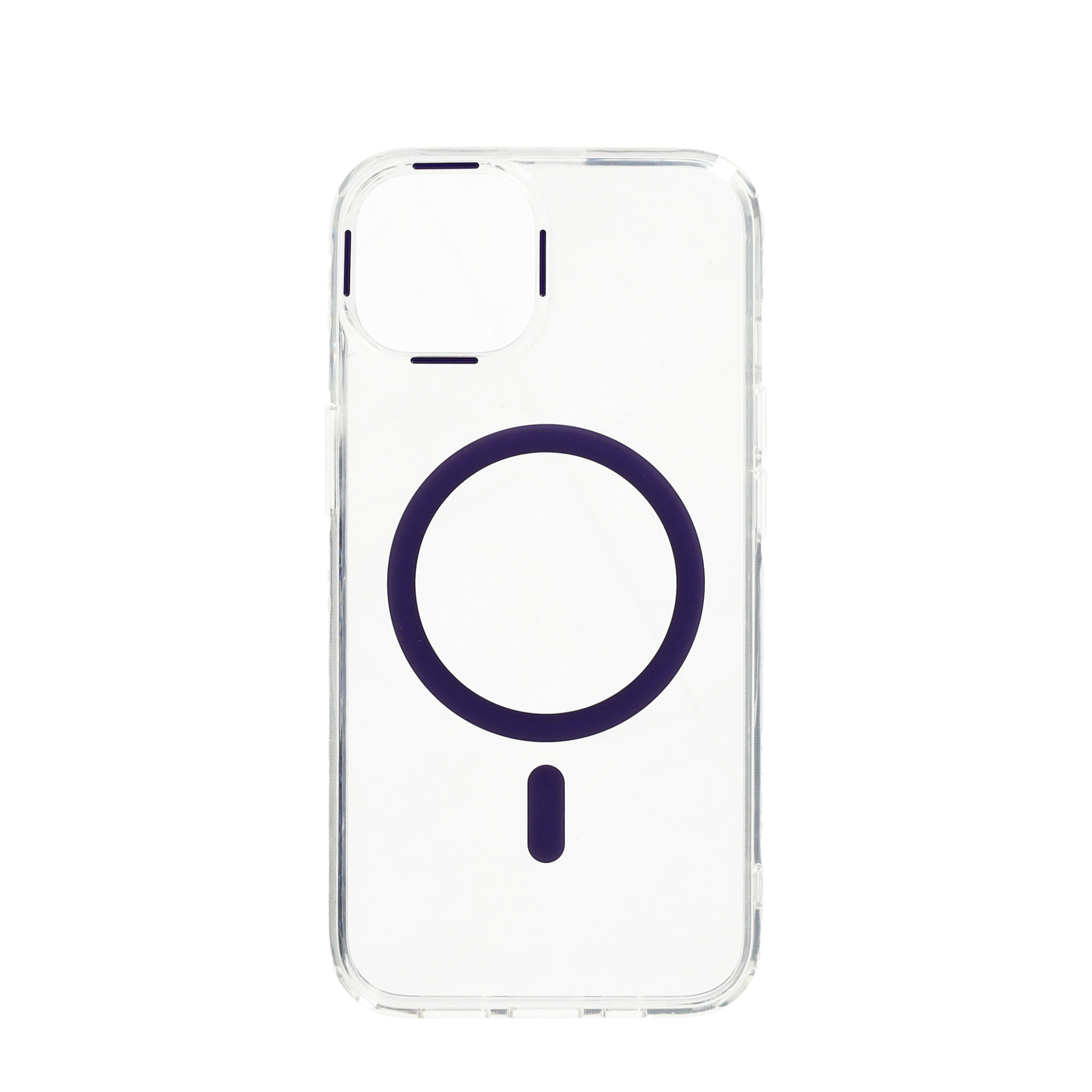 iPhone 14 MagSafe Hybrid Hülle TPU Bumper Acryl Rückseite - Lila / Transparent