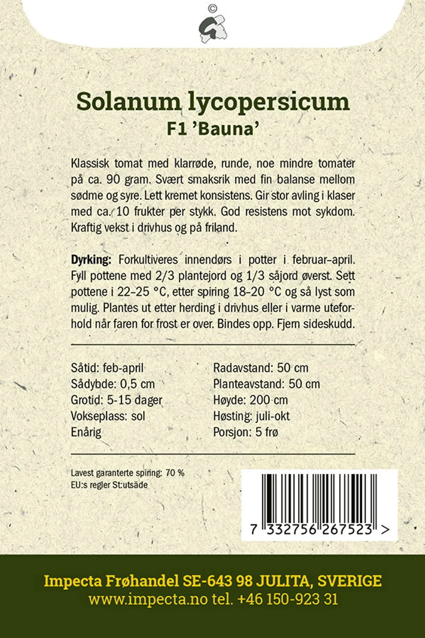 Solanum lycopersicum F1 'Bauna' Tomat F1 'Bauna'