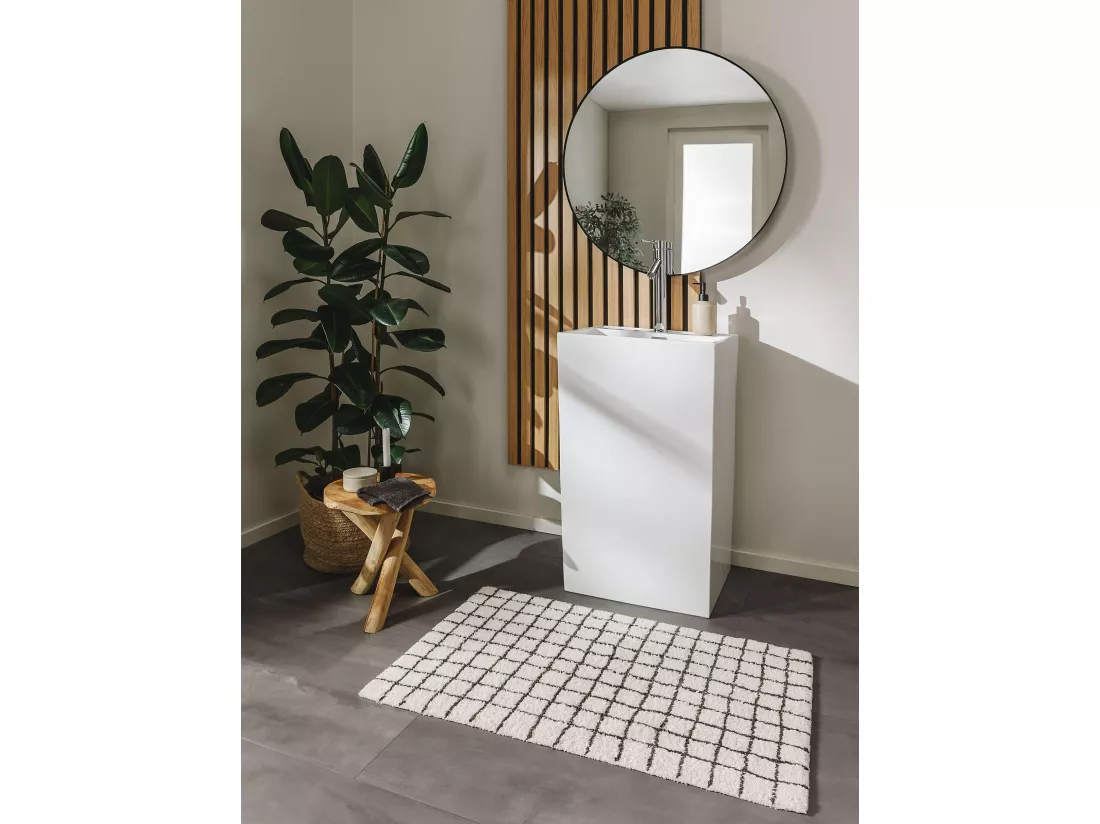 Tapis de Bain Wavu Blanc 70x120 cm