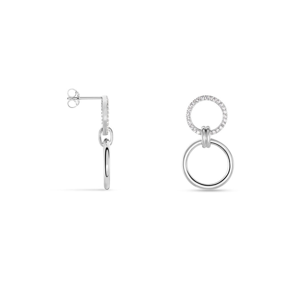 Boucles D'oreilles Pendantes Colas Argent Blanc Oxyde De Zirconium