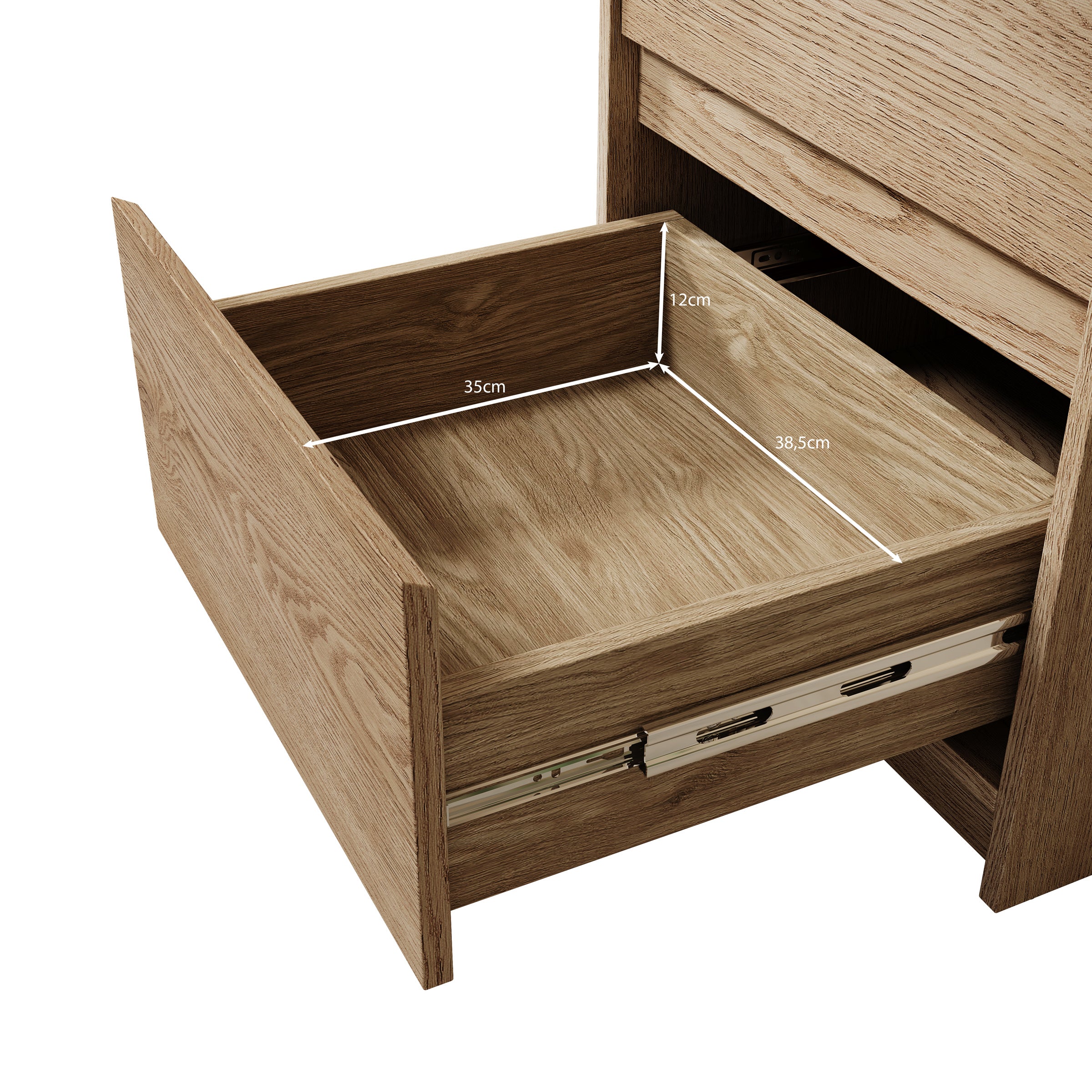 Cuarto - Ladekast - Eiken - 47x40x87 cm