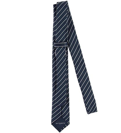 Grønt Slips - Navy/Hvid