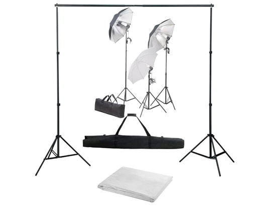 VIDAXL - Flash Kit de studio photo avec ensemble d'éclairage et toile de fo...