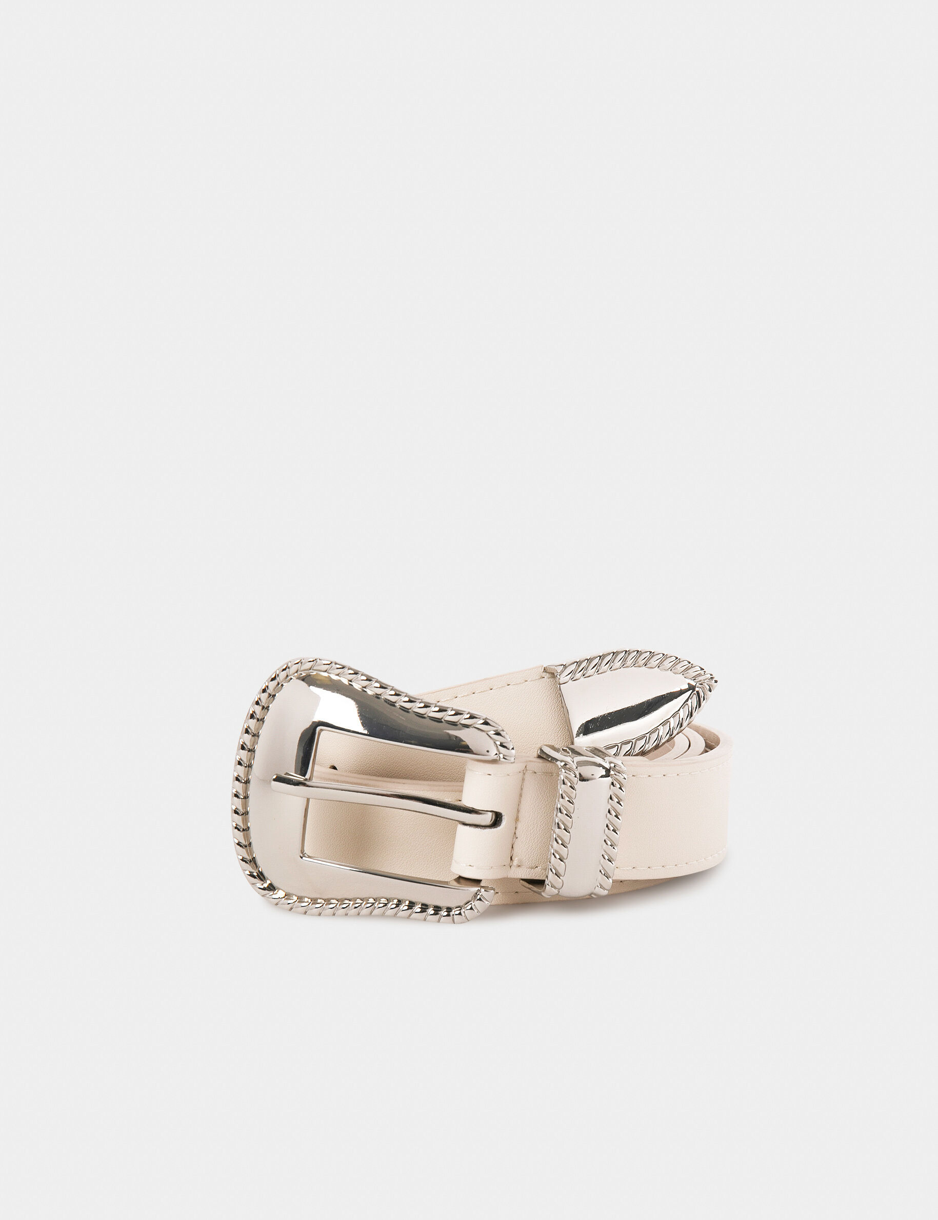 Ceinture avec boucle western ivoire femme - ivoire