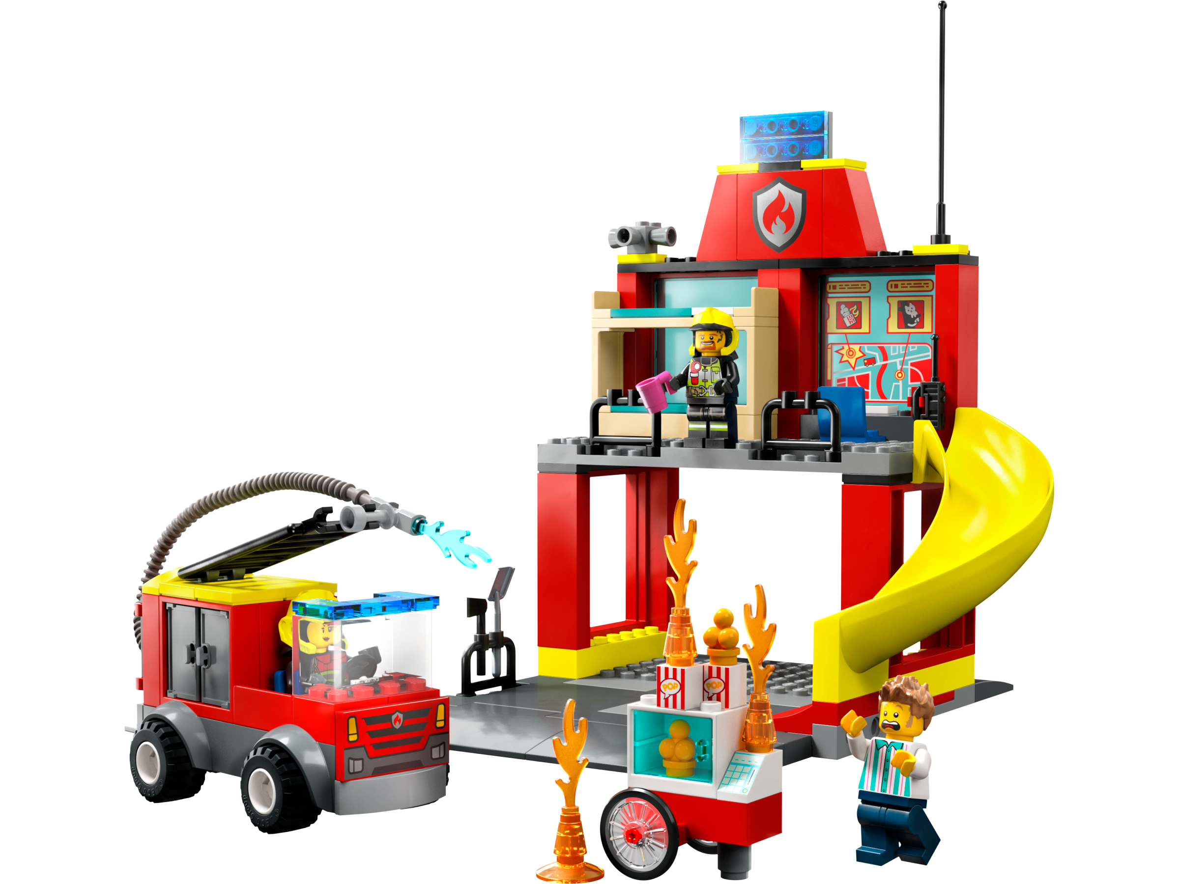 O quartel de bombeiros e o caminhão de bombeiros 60375
