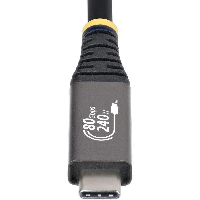 StarTech.com Câble USB4 de 50cm, 80 Gbit/s, Câble USB-C Certifié USB-IF, 240 W PD, 8K 120 Hz/4K 240 Hz DP2.1 DP80, Gaine en TPE, Compatible Thunderbolt 4 - Cordon USB-C Noir