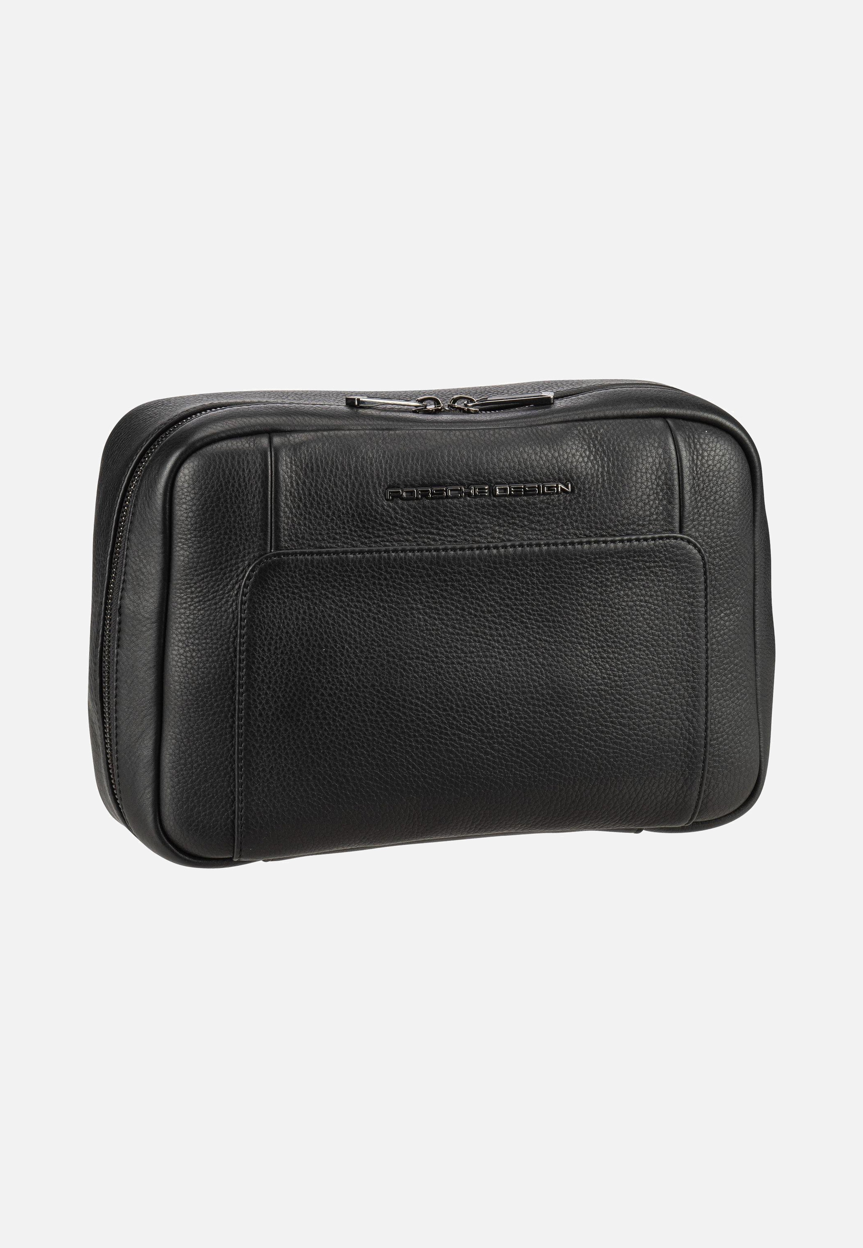 Roadster Leather Washbag L Black - Kulturbeutel