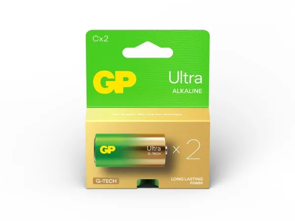 GP Batteries Ultra Alkaline GP14AU, Engangsbatteri, C, LR14, Alkaline, 1,5 V, 2 stk, Cd (cadmium), Hg (kviksølv)