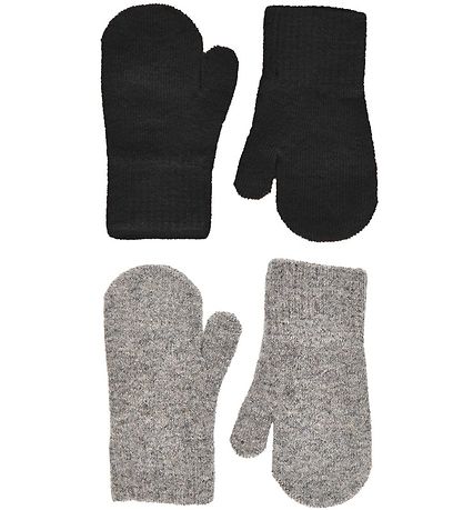 CeLaVi Fäustlinge - Wolle/Nylon - 2er-Pack - Schwarz/Graumeliert