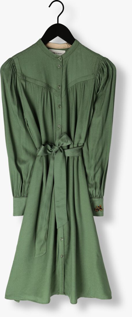 POM AMSTERDAM donkergroene pom amsterdam midi jurk mythical green
