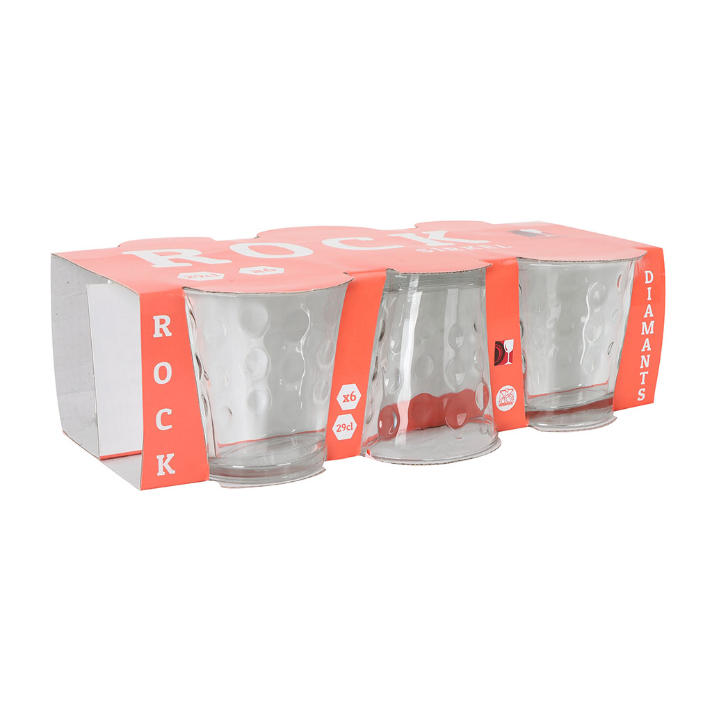 Lot de 6 verres Rock diamant 29cl