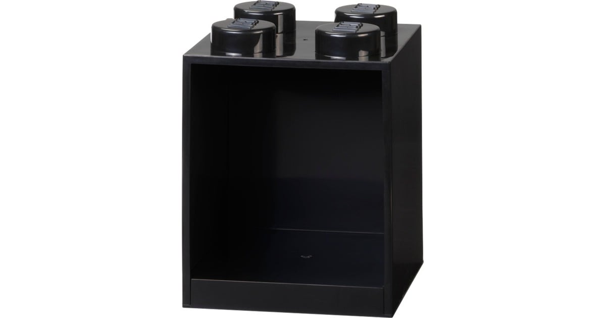 Room CopenhagenLEGO Brick Shelf, 4 noppen wandschap  (Zwart)