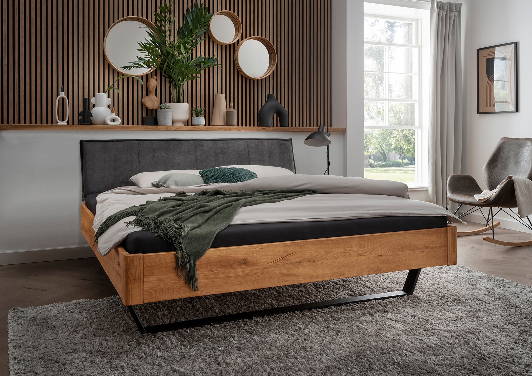 Bettgestell VI 180 x 200 cm braun/ anthrazit