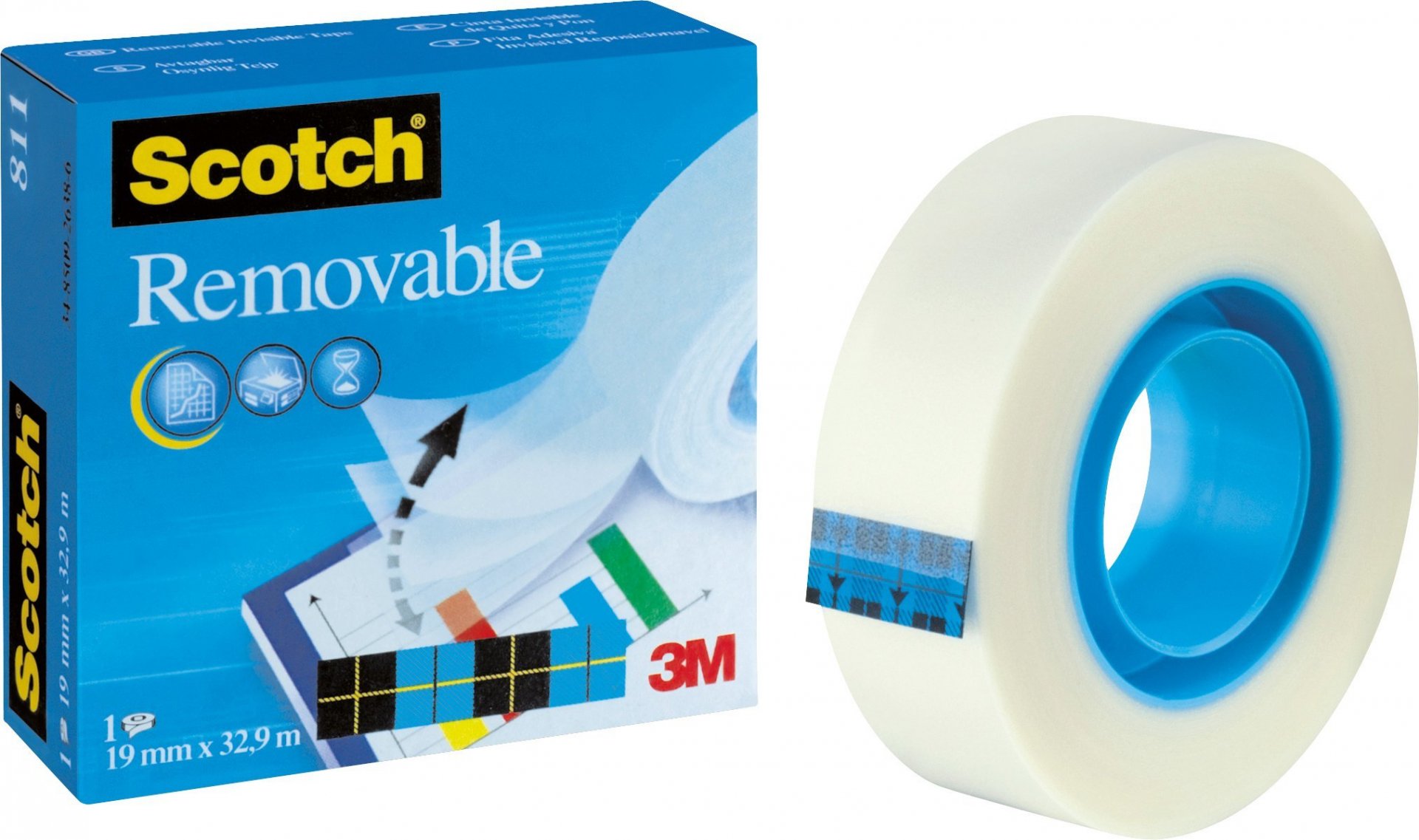 3M Scotch Magic Tape 811 (blau), ablösbar