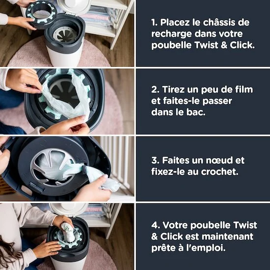 Recharges Twist & Click pour poubelles à couches   x3   de               Tommee Tippee