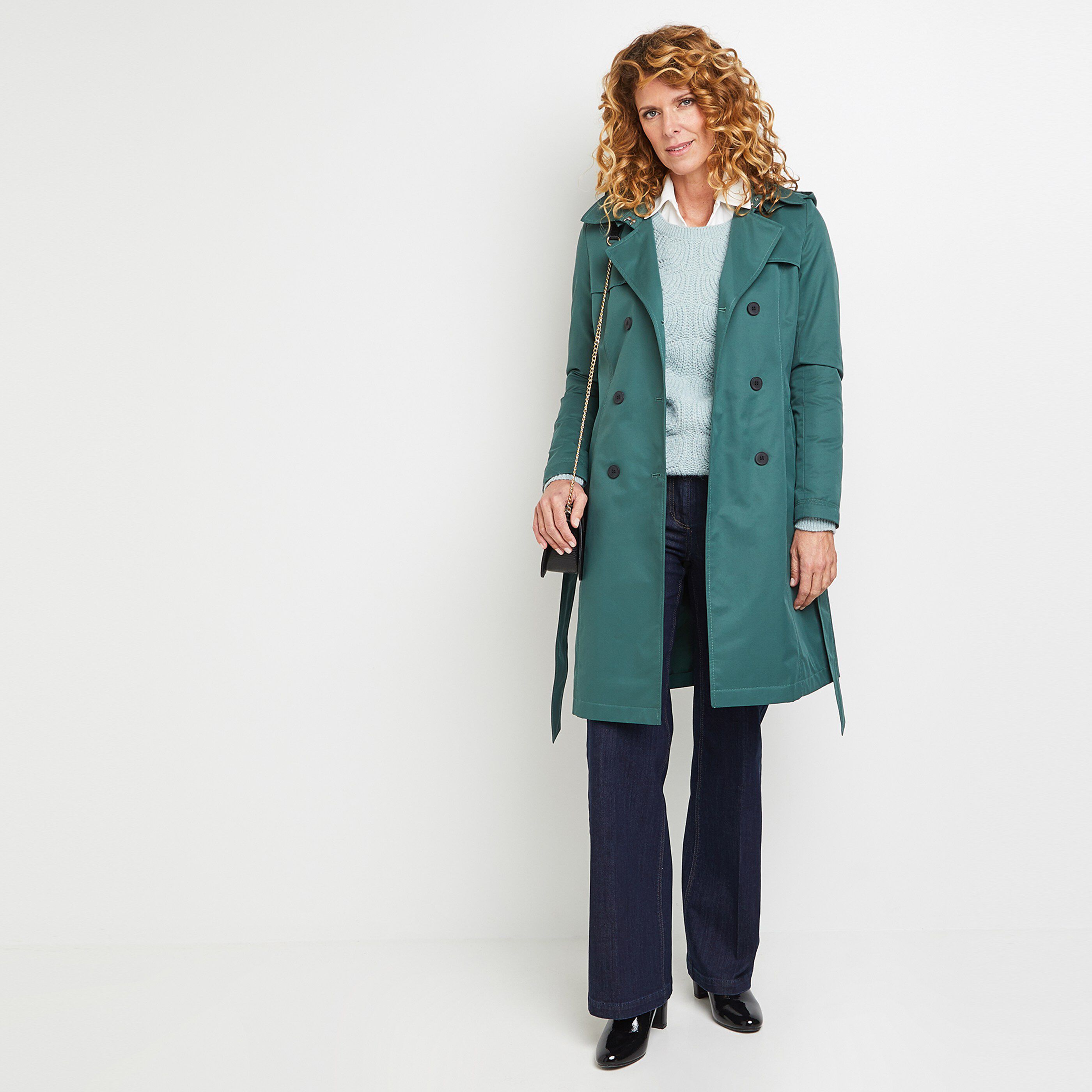 Trench long femme - VERT