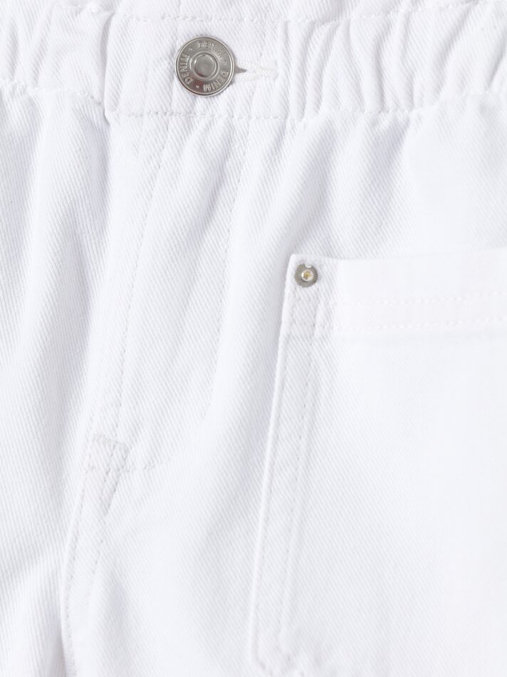 Shorts jeans estilo paperbag - Branco