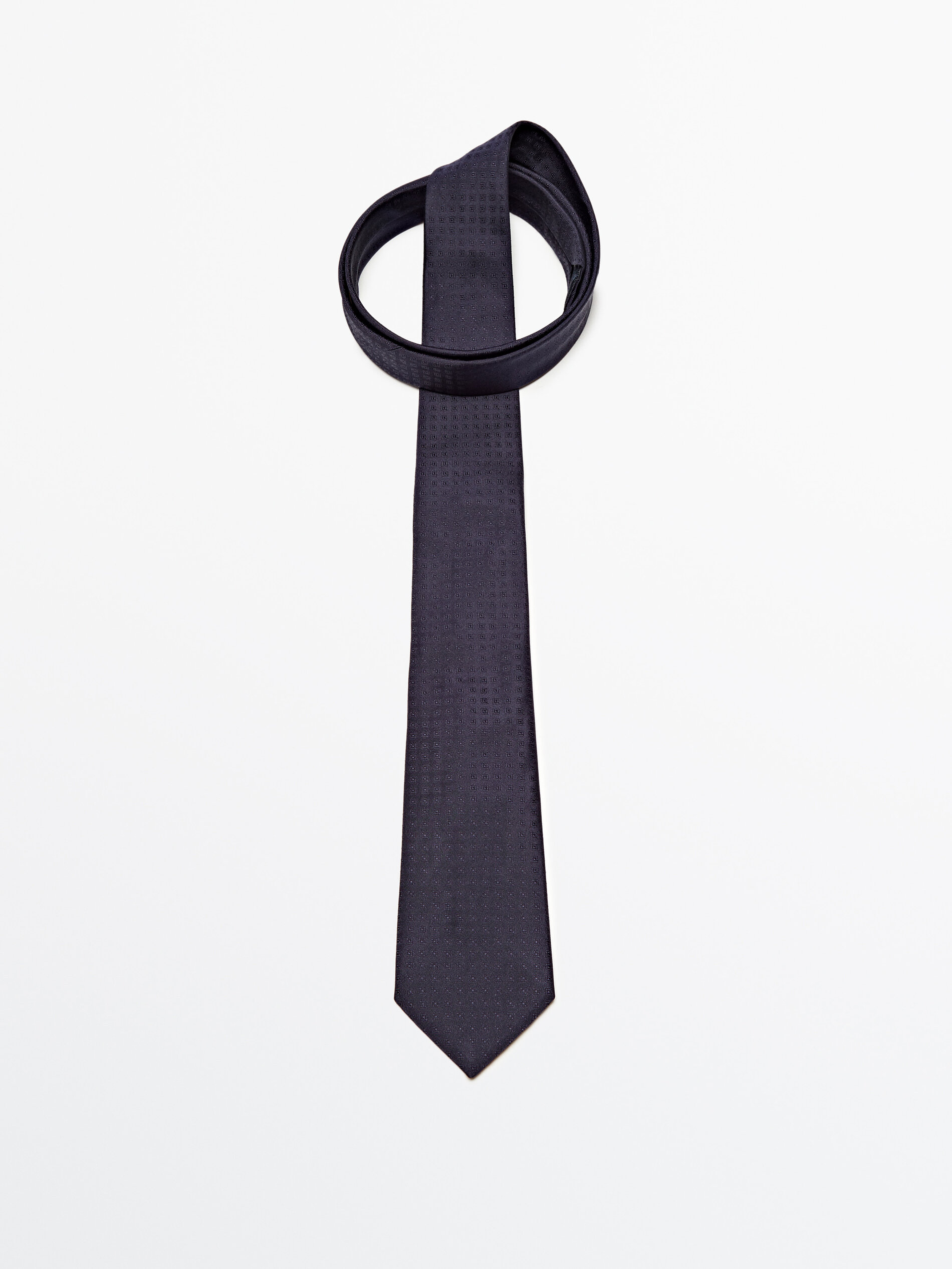 Corbata mini quadros 100% seda - BLUE MARINO