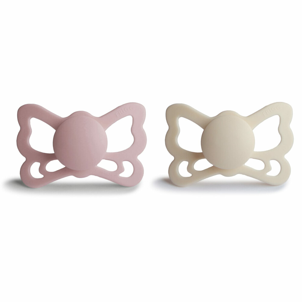 Frigg Fopspeen Butterfly maat 1 0-6 mnd Cream Sage2 stuks