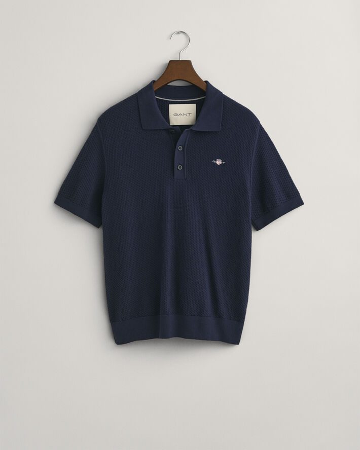 Gant STRUCTURED COTTON SS POLO Evening blue