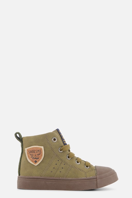 Shoesme Veterboots groen Leer