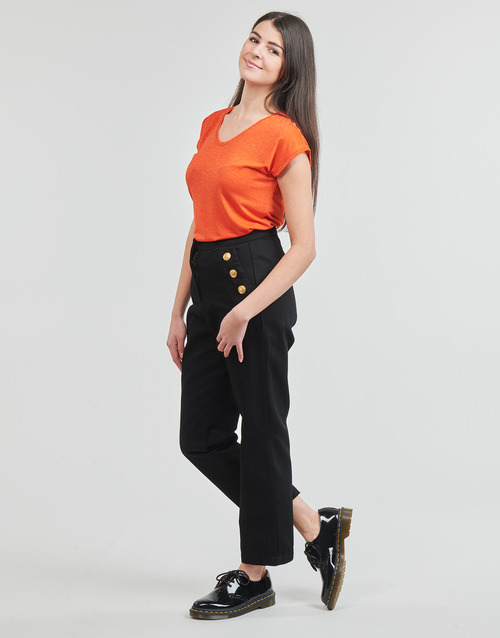Pieces - PCBILLO TEE LUREX STRIPES - Orange