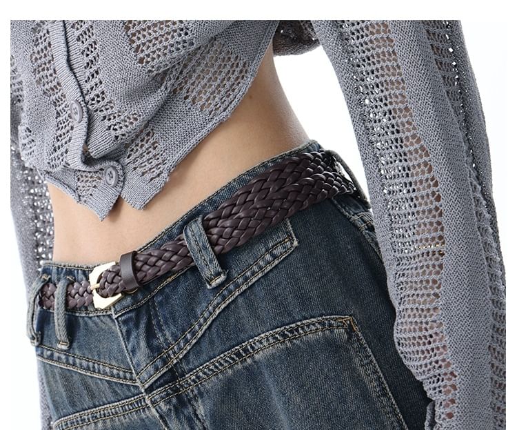 Bolgivy - Mid Rise Washed Frayed Wide Leg Jeans