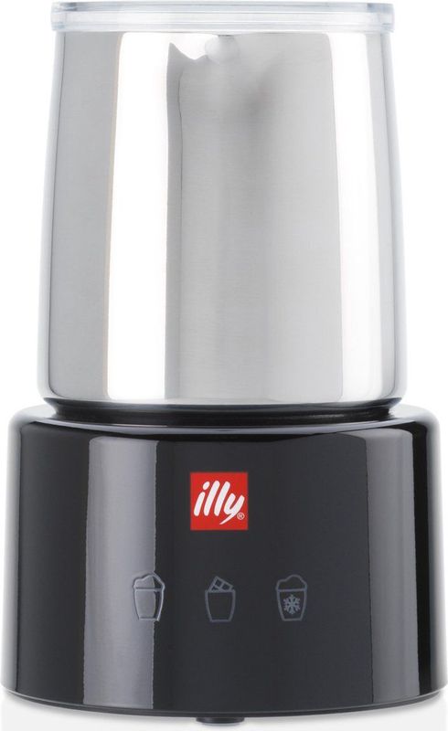 illy - Melkopschuimer - Zwart - RVS - 250 ml Inhoud