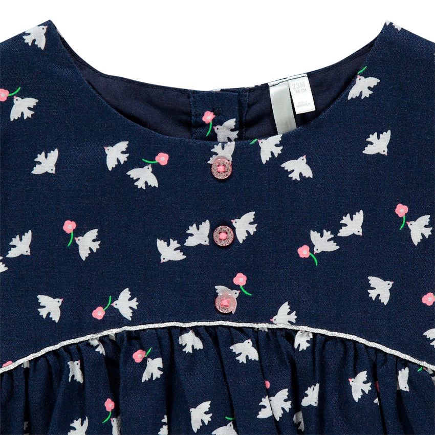 Ensemble tunique imprimée all-over et legging rose - Bleu marine