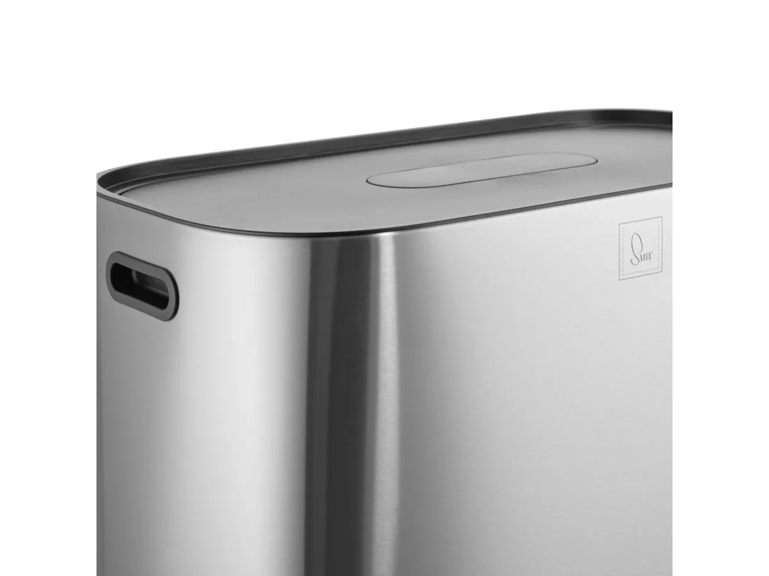 SVITA MLT2X30 Poubelle à pédale 60l 2 compartiments avec couvercle argent