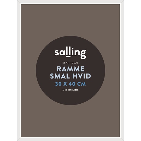 Hvid ramme m. glas - 30x40 cm