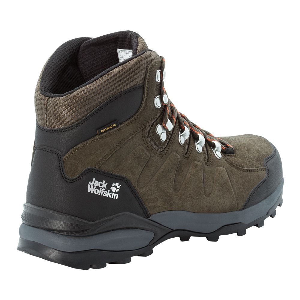 Jack Wolfskin REFUGIO TEXAPORE MID - Chaussures de randonné Homme khaki/phantom