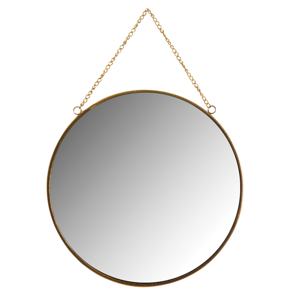 Miroir rond en métal laqué doré (lot de 2)