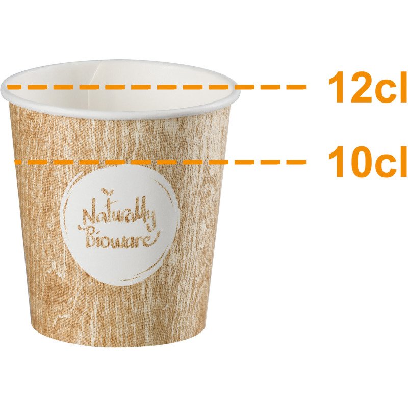 Gobelet en carton Bioware - 10 cl - Lot de 400