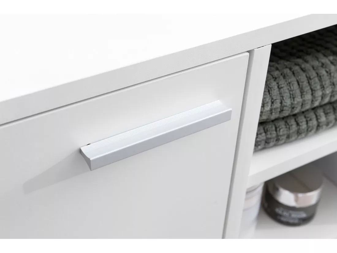 Évier armoire avec 60x55x32 cm Blanc Meuble vasque a poser Design Bain