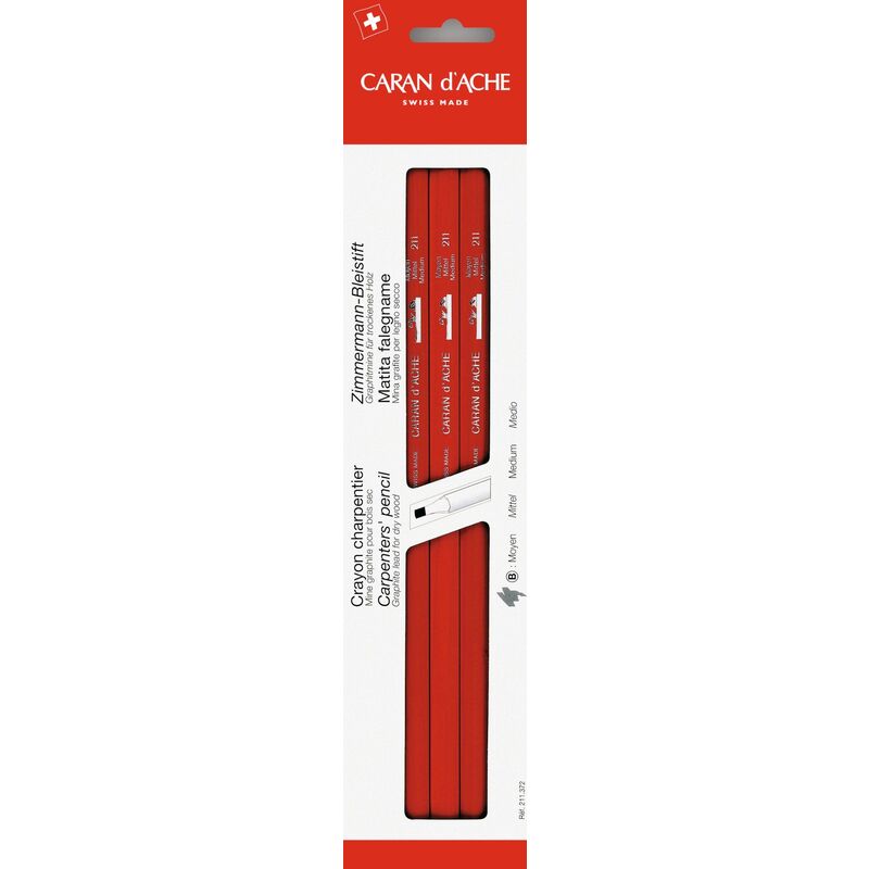 Caran d'Ache Zimmermannsbleistift, 9 mm, B, rot
