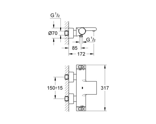 GROHE badkraan met thermostaat GROHTHERM 2000 chroom 34174001